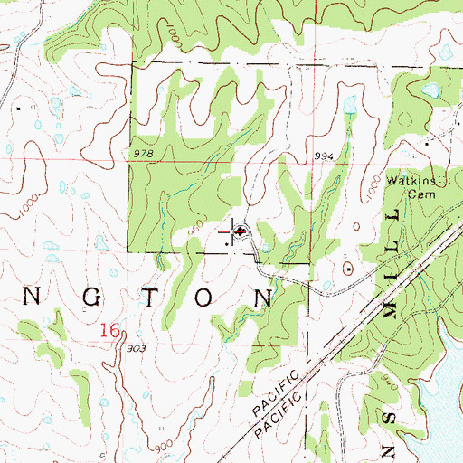 Topographic Map of Watkins Mill State Park Camp School, MO