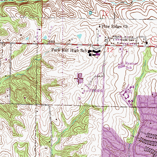 Topographic Map of Congress Middle School, MO