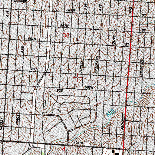 Topographic Map of Hogan Preparatory Academy Middle School, MO