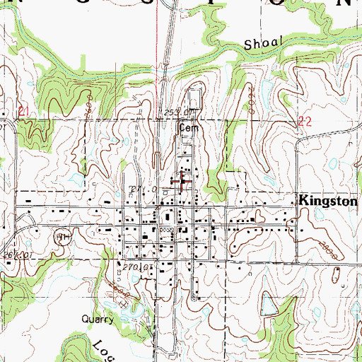 Topographic Map of Kingston Elementary School, MO