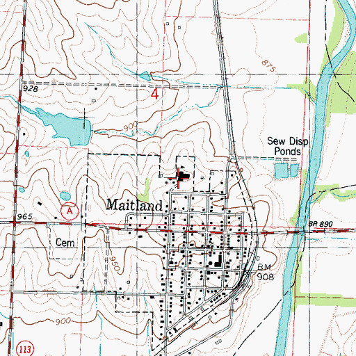 Topographic Map of Nodaway - Holt Middle School (historical), MO