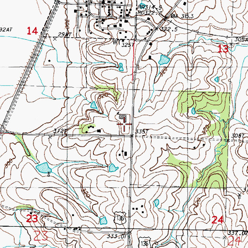 Topographic Map of Jefferson High School, MO