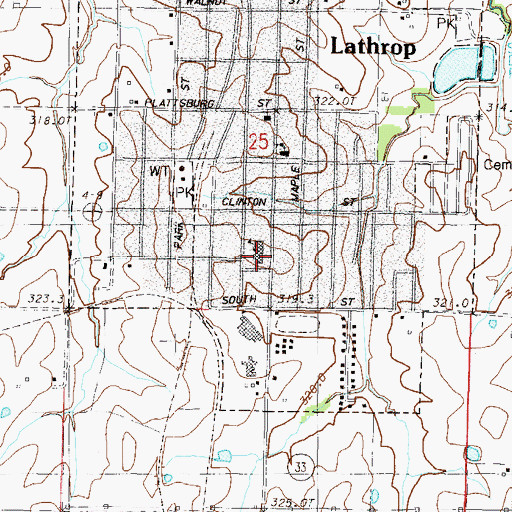 Topographic Map of Lathrop Middle School, MO