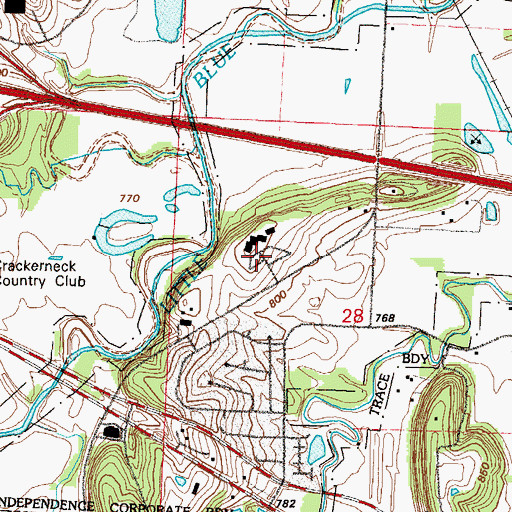 Topographic Map of Tri City Christian School, MO