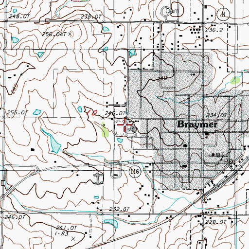 Topographic Map of Braymer Elementary School, MO