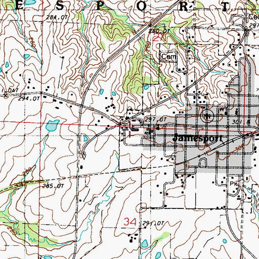 Topographic Map of Tri - County High School, MO