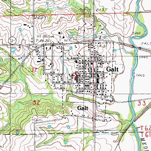 Topographic Map of Grundy County High School, MO