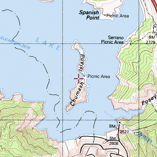 Topographic Map of Chumash Island, CA