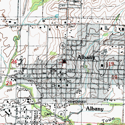 Topographic Map of Albany High School, MO