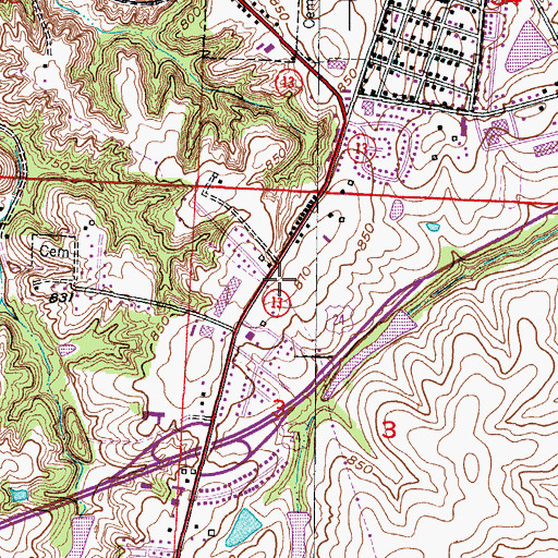 Topographic Map of Lexington School District Student Success Center, MO