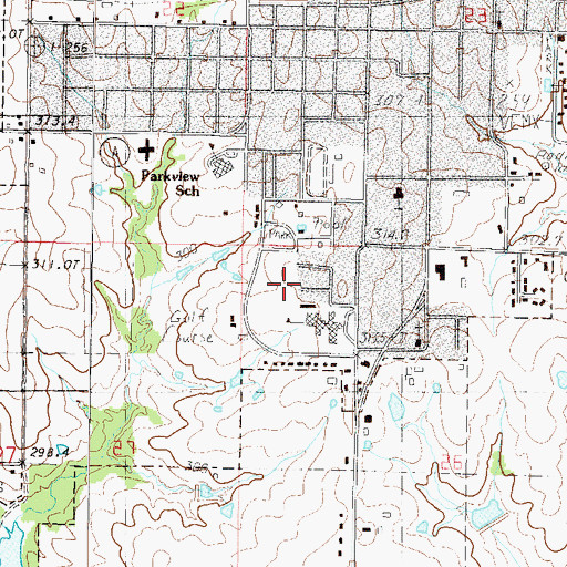 Topographic Map of Cameron Middle School, MO