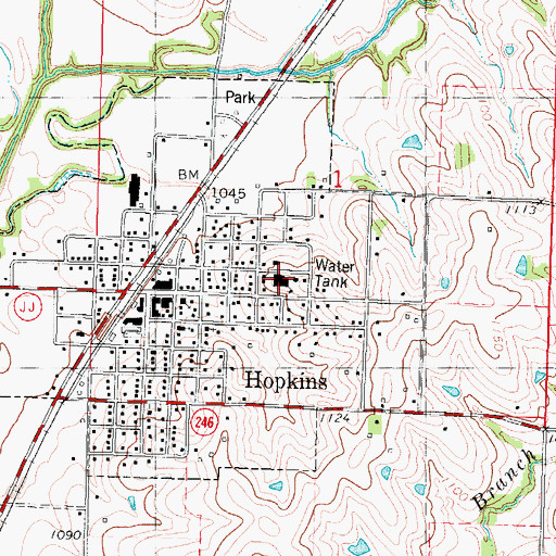 Topographic Map of North Nodaway Junior Senior High School, MO