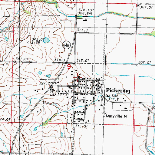 Topographic Map of North Nodaway Elementary School, MO