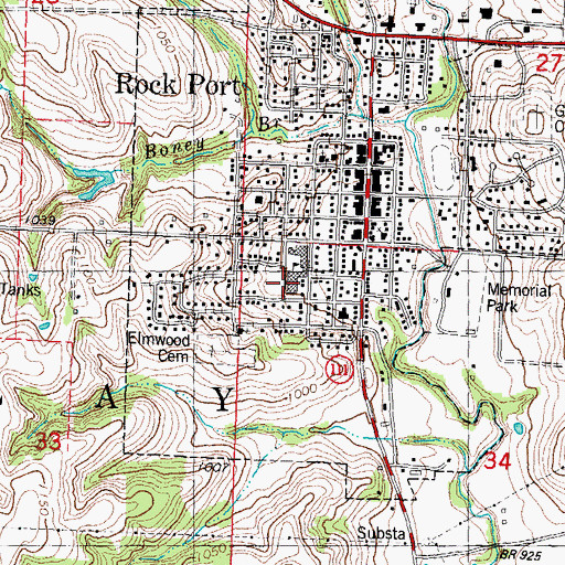 Topographic Map of Rock Port Elementary School, MO