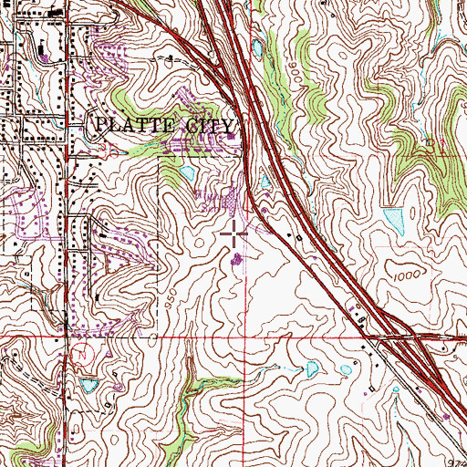Topographic Map of Paxton School, MO