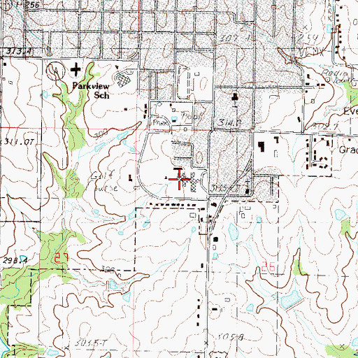 Topographic Map of Cameron High School, MO