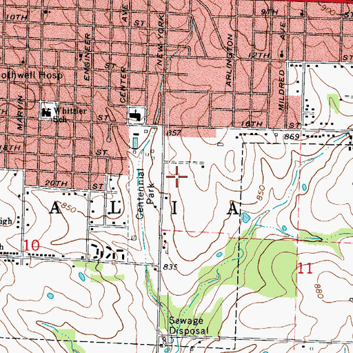 Topographic Map of Parkview Elementary School, MO