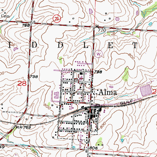 Topographic Map of Trinity Lutheran School, MO