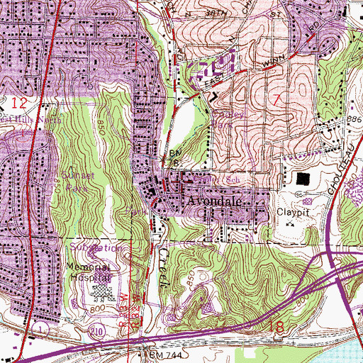 Topographic Map of Outreach Christian Education School, MO