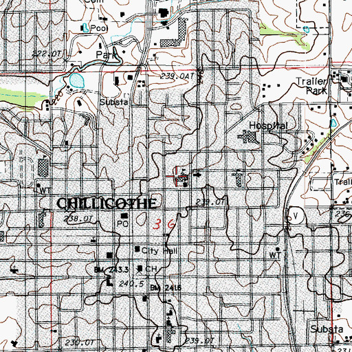 Topographic Map of Bishop Hogan Memorial School, MO