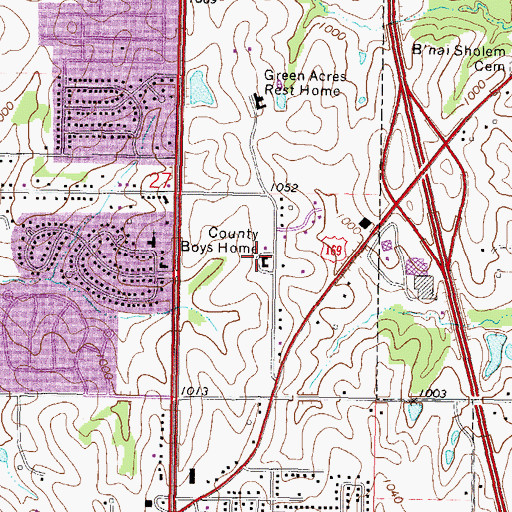 Topographic Map of Buchanan County Academy, MO