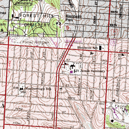 Topographic Map of Carver Christian Academy, MO