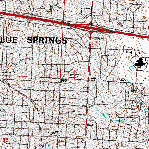 Topographic Map of Saint John LaLande Elementary School, MO