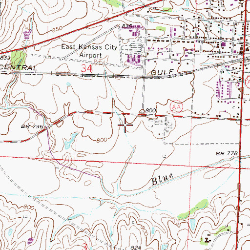 Topographic Map of Sni - a - bar Elementary School, MO