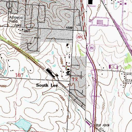 Topographic Map of Lees Summit Community Christian School, MO