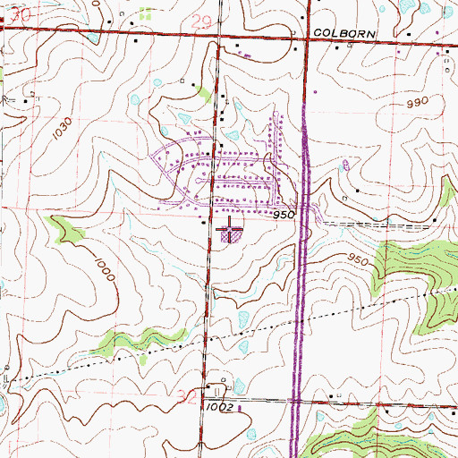 Topographic Map of Meadow Lane Elementary School, MO