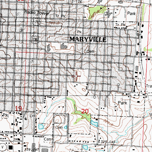 Topographic Map of Saint Gregory Barbarigo School, MO
