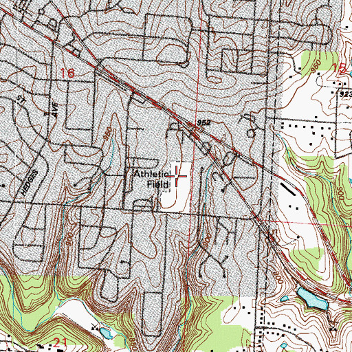 Topographic Map of Herndon Career Center, MO