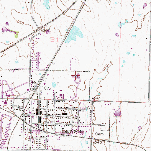 Topographic Map of Lawson Middle School, MO