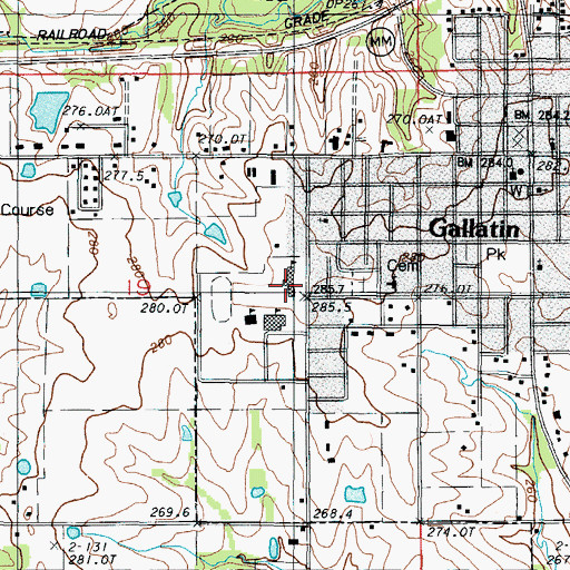 Topographic Map of Covel D Searcy Elementary School, MO