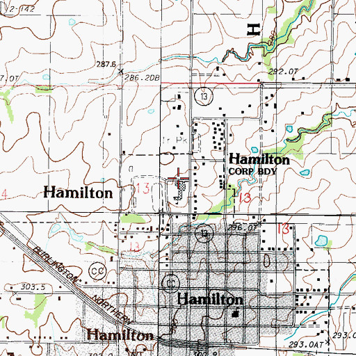 Topographic Map of Penney High School, MO