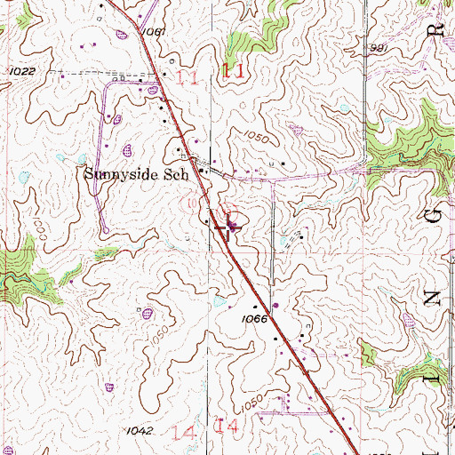 Topographic Map of Elkhorn Elementary School, MO