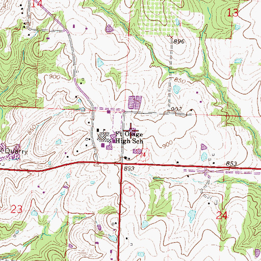 Topographic Map of McCune School (historical), MO