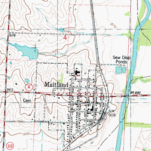 Topographic Map of Nodaway - Holt Elementary School, MO