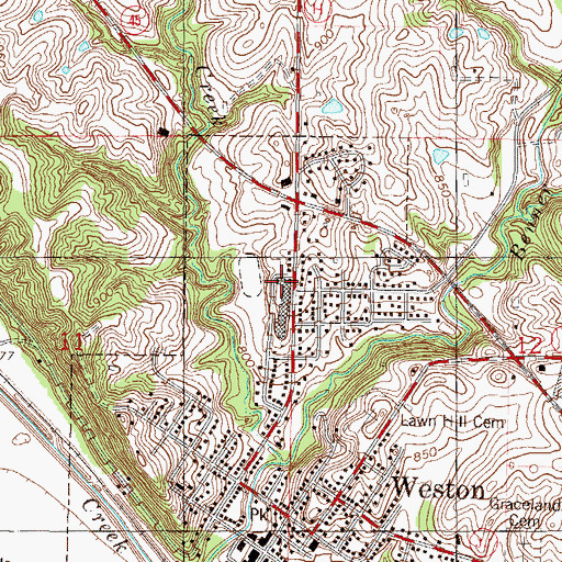 Topographic Map of Central Elementary School, MO