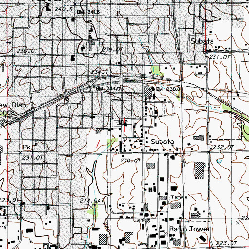 Topographic Map of Garrison School, MO