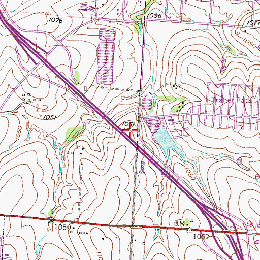 Topographic Map of Blue Ridge Christian School South, MO