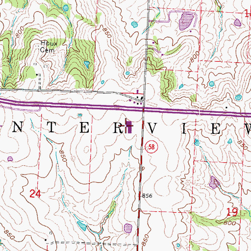 Topographic Map of Crest Ridge High School, MO