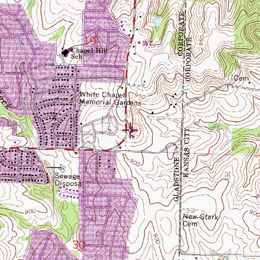 Topographic Map of Saint Andrew the Apostle School, MO