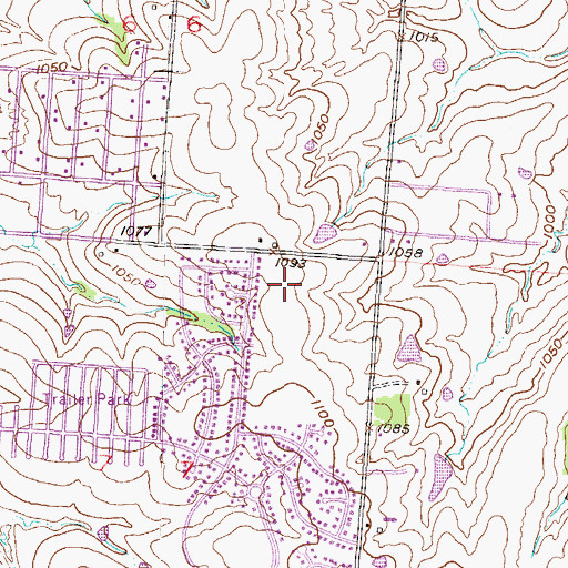 Topographic Map of Kentucky Trail Elementary School, MO