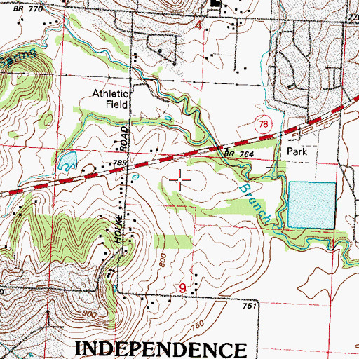 Topographic Map of Metropolitan Community College - Blue River, MO