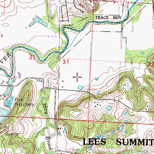 Topographic Map of Voy Spears Junior Elementary School, MO