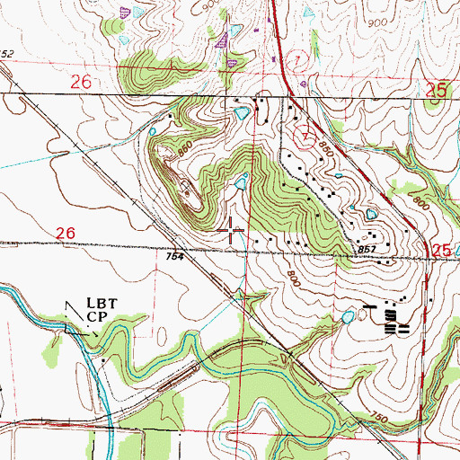 Topographic Map of Indian Trails Elementary School, MO