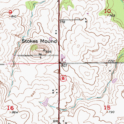 Topographic Map of Tina - Avalon High School, MO