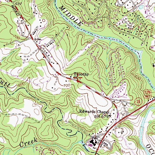 Topographic Map of Timothy Christian Academy, GA