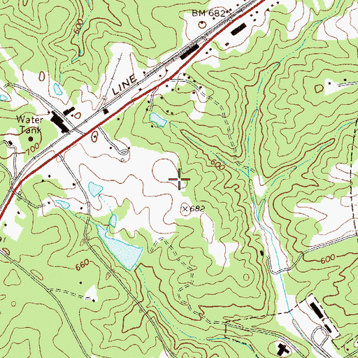 Topographic Map of Doves Creek Elementary School, GA